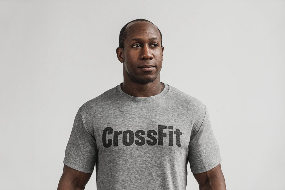 NOBULL Men's Crossfit® Tee - Heather Grey - Ireland (0924XRYGN)